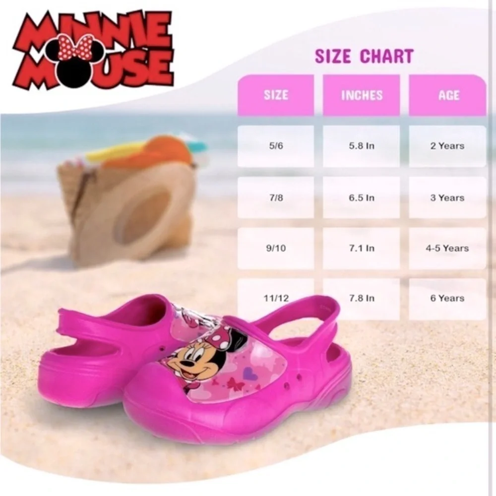 NEW Josmo Girls Clog Water Slides Minnie Mouse Slip On Clogs
